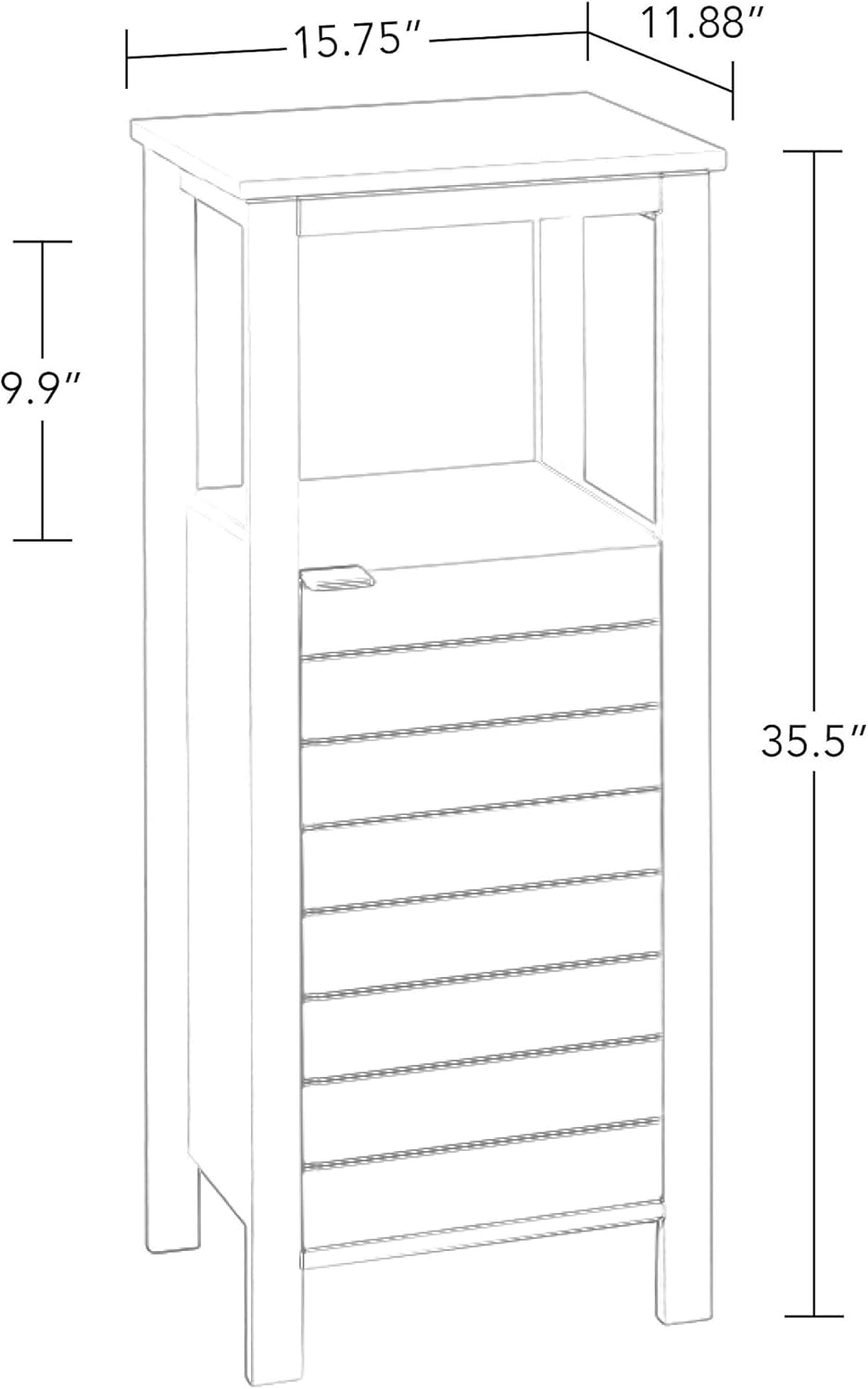 White Single Door Floor Cabinet H6174