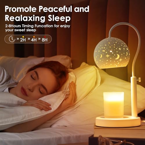White Electric Candle Warmer Lamp with Timer and Remote Controls X926
