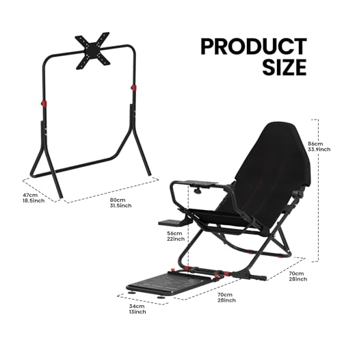 Racing Simulator Cockpit with TV Monitor Stand Z4827