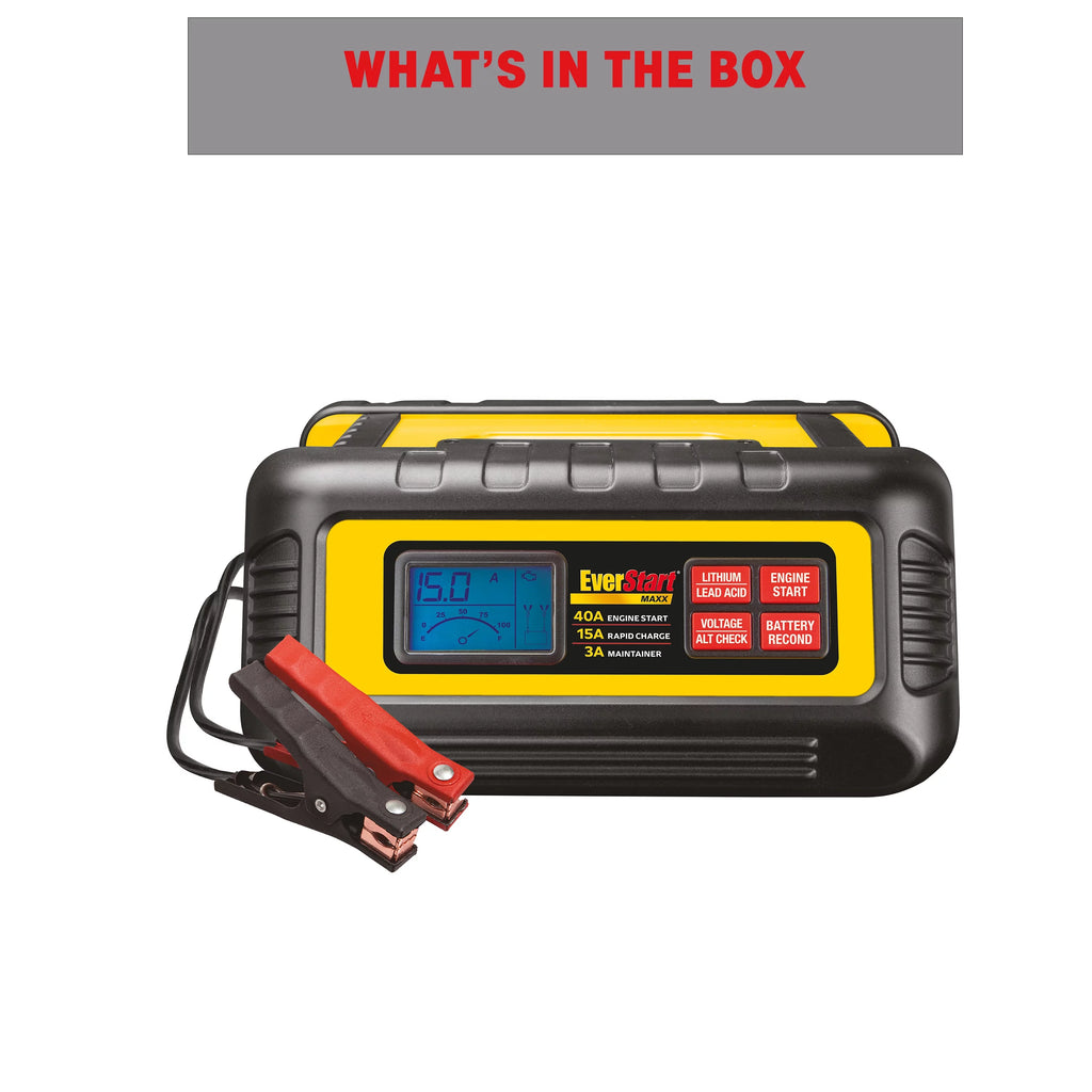 15 Amp Battery Charger and Maintainer with 40 Amp Engine Start W39522