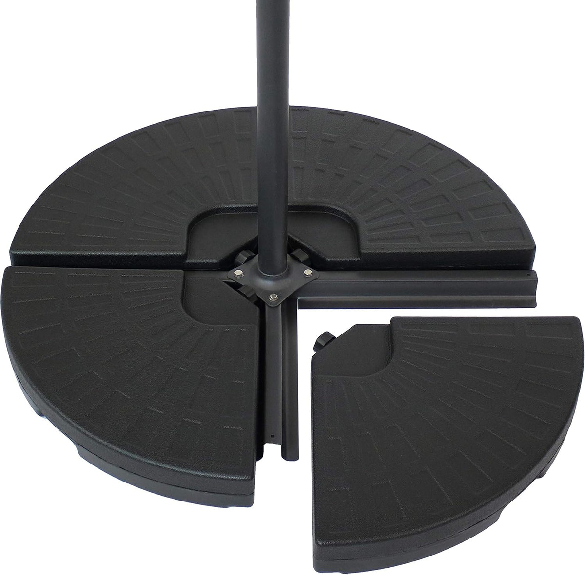 4-Piece Heavy-Duty Cantilever Offset Patio Umbrella Base Plates Black U344