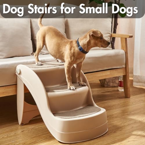 Beige Non-Slip Folding Pet Stairs T399242