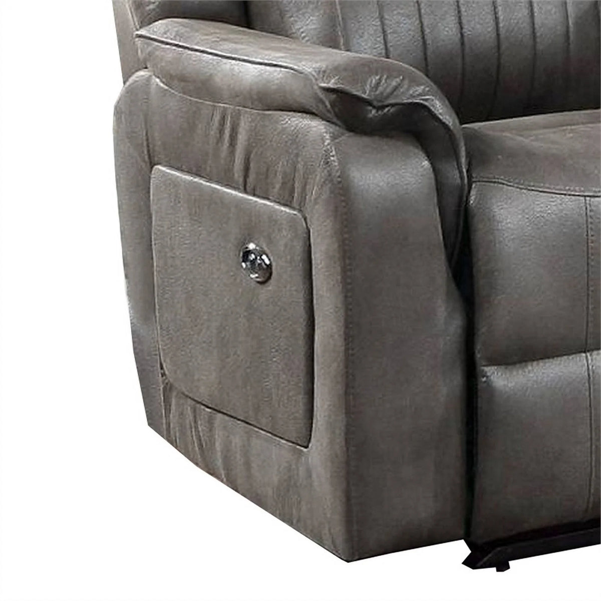 Gray Fabric Manual Loveseat with 2 Cupholders and Console Z105552