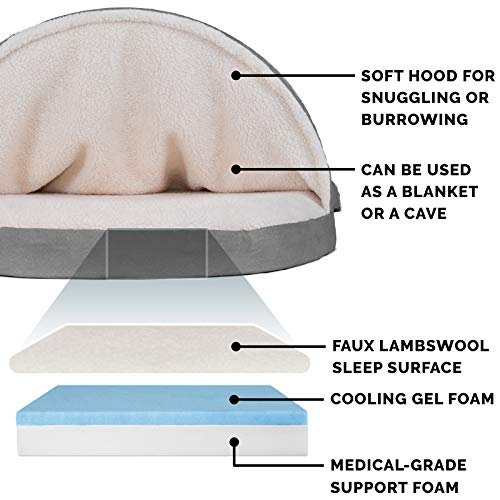 Pink 26-inch Round Cooling Gel Dog Bed with Removable Washable Cover G951890
