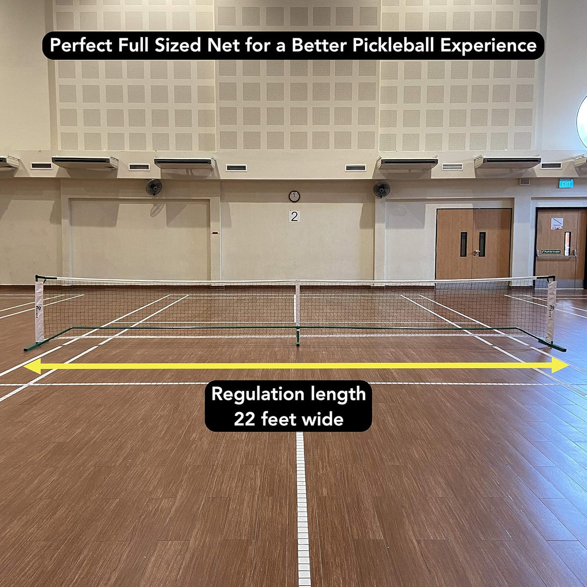 Regulation Size 22 Feet Long Pickleball Net with Steel Frame and PE Netting M77921