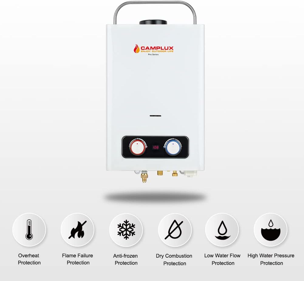 1.58 GPM Tankless Propane Water Heater with Portable Handle, White G3539