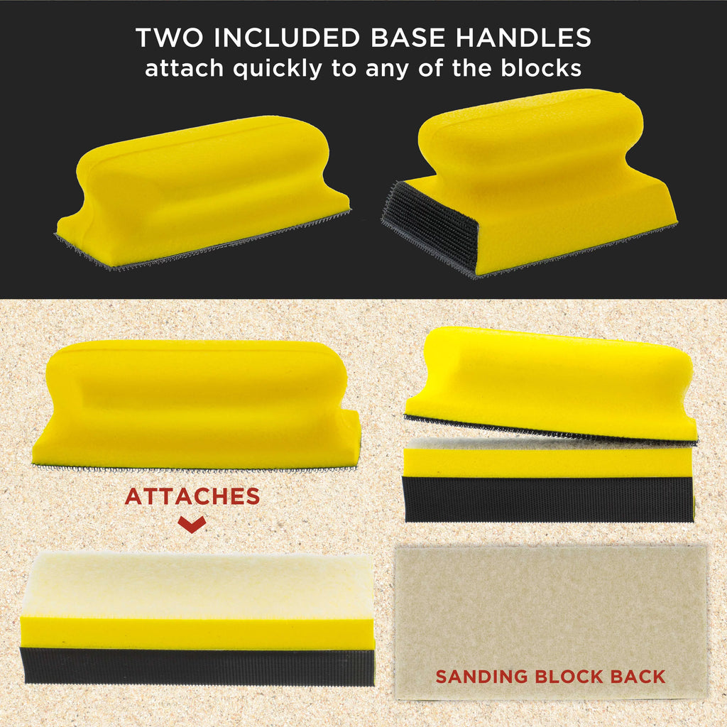 12-Piece Contoured Hand Sanding Block Set with 40 Sheet Hook & Loop Sandpaper Kit J519828