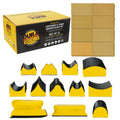 12-Piece Contoured Hand Sanding Block Set with 40 Sheet Hook & Loop Sandpaper Kit J519828