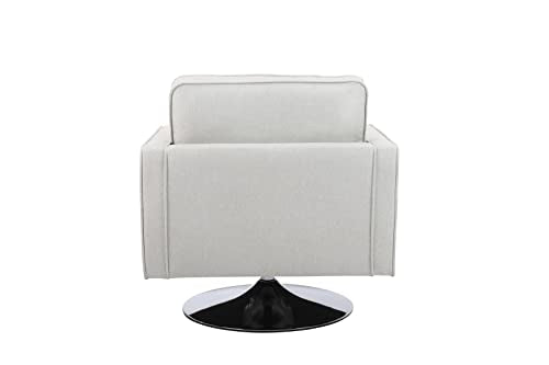 Swivel Teddy Fabric Accent Chair with Metal Base B27460