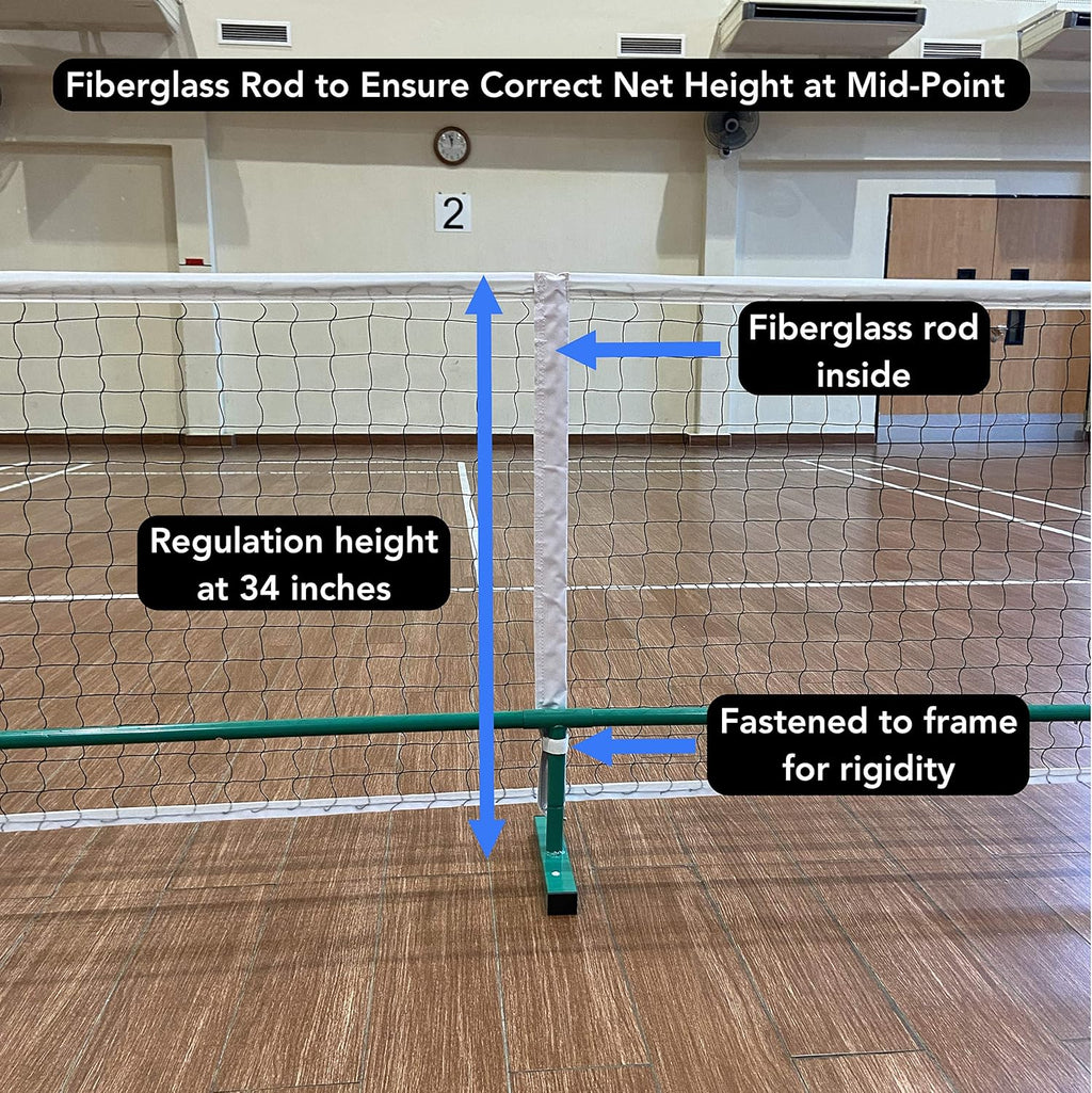 Regulation Size 22 Feet Long Pickleball Net with Steel Frame and PE Netting M77921