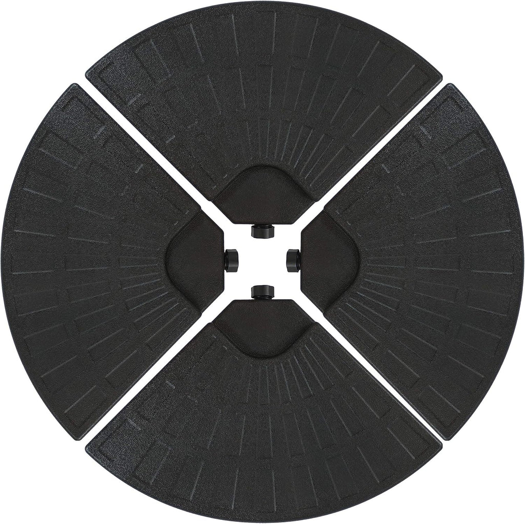 4-Piece Heavy-Duty Cantilever Offset Patio Umbrella Base Plates Black U344