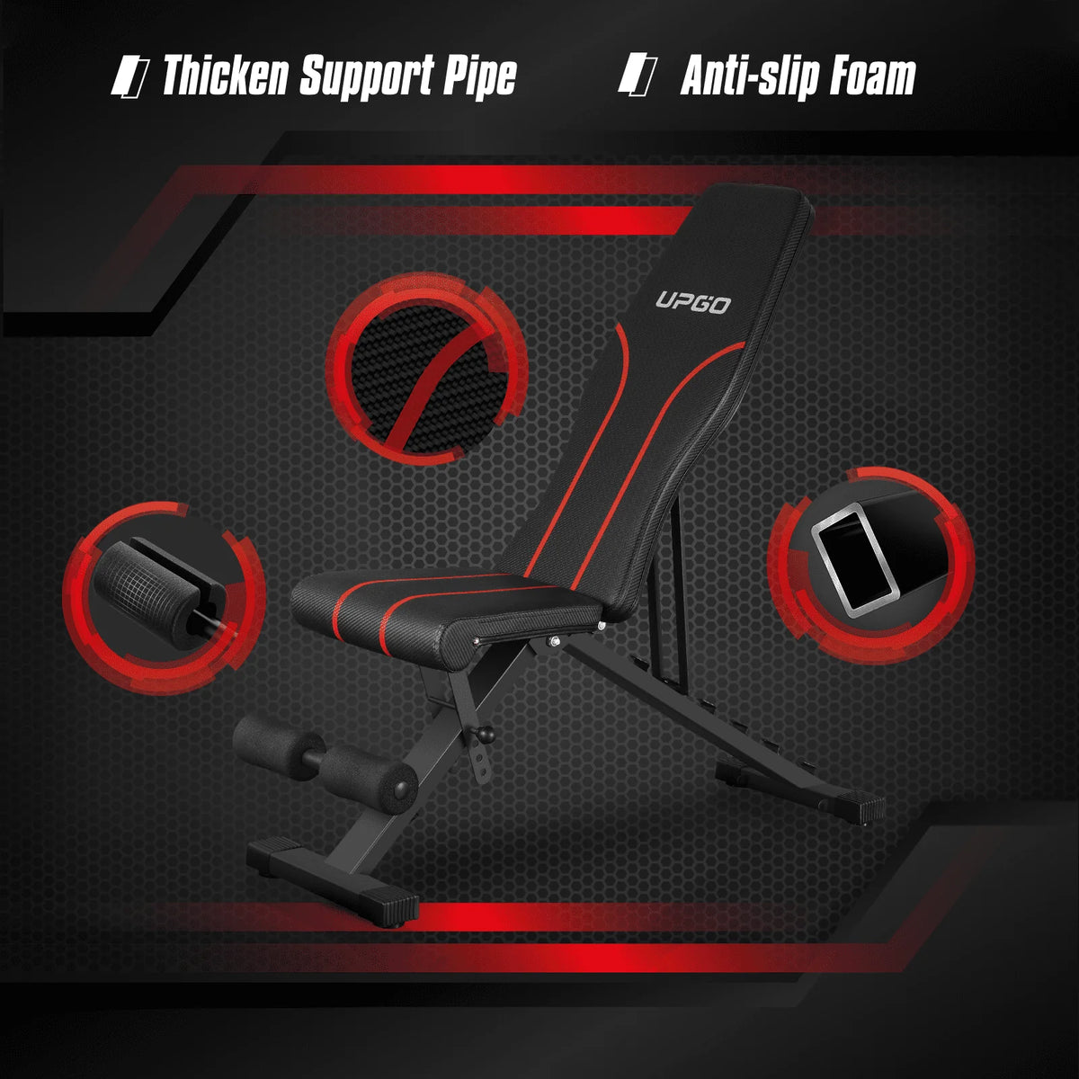 Adjustable Weight Bench with 660lbs Weight Capacity Foldable Gym Bench Z9863