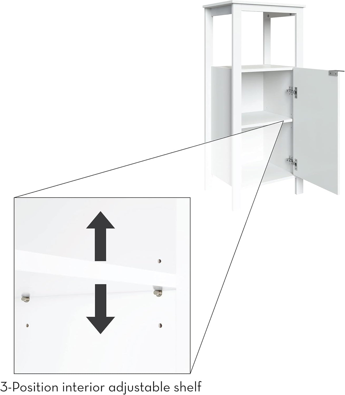 White Single Door Floor Cabinet H6174