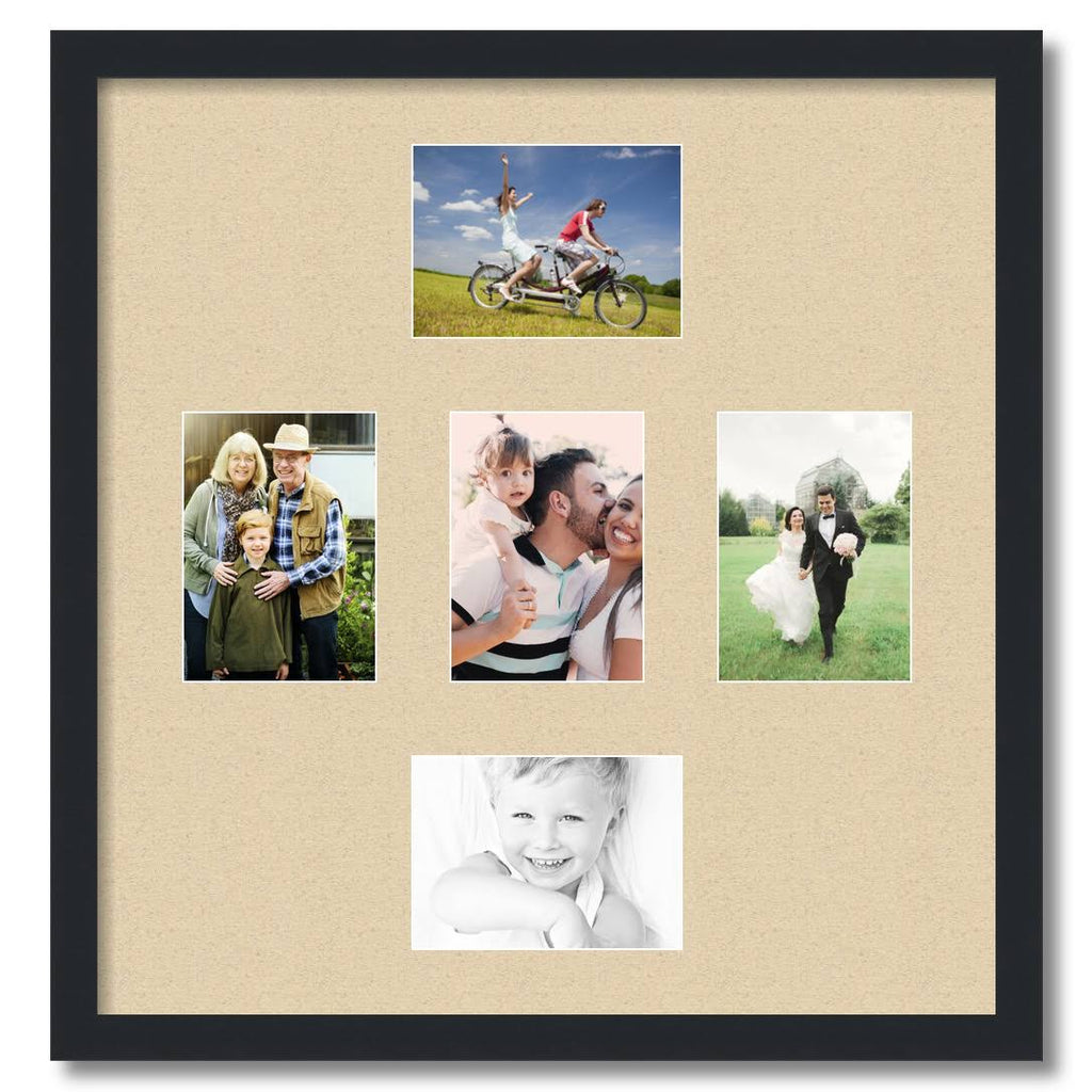 Satin Black Collage Picture Frame 5 Openings 5x7 P446573
