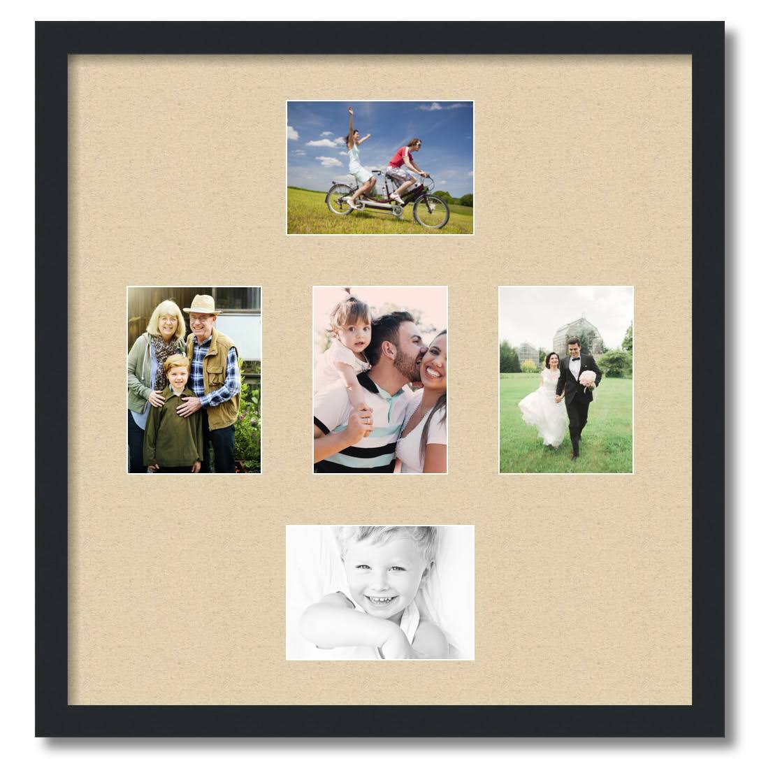 Satin Black Collage Picture Frame 5 Openings 5x7 P446573