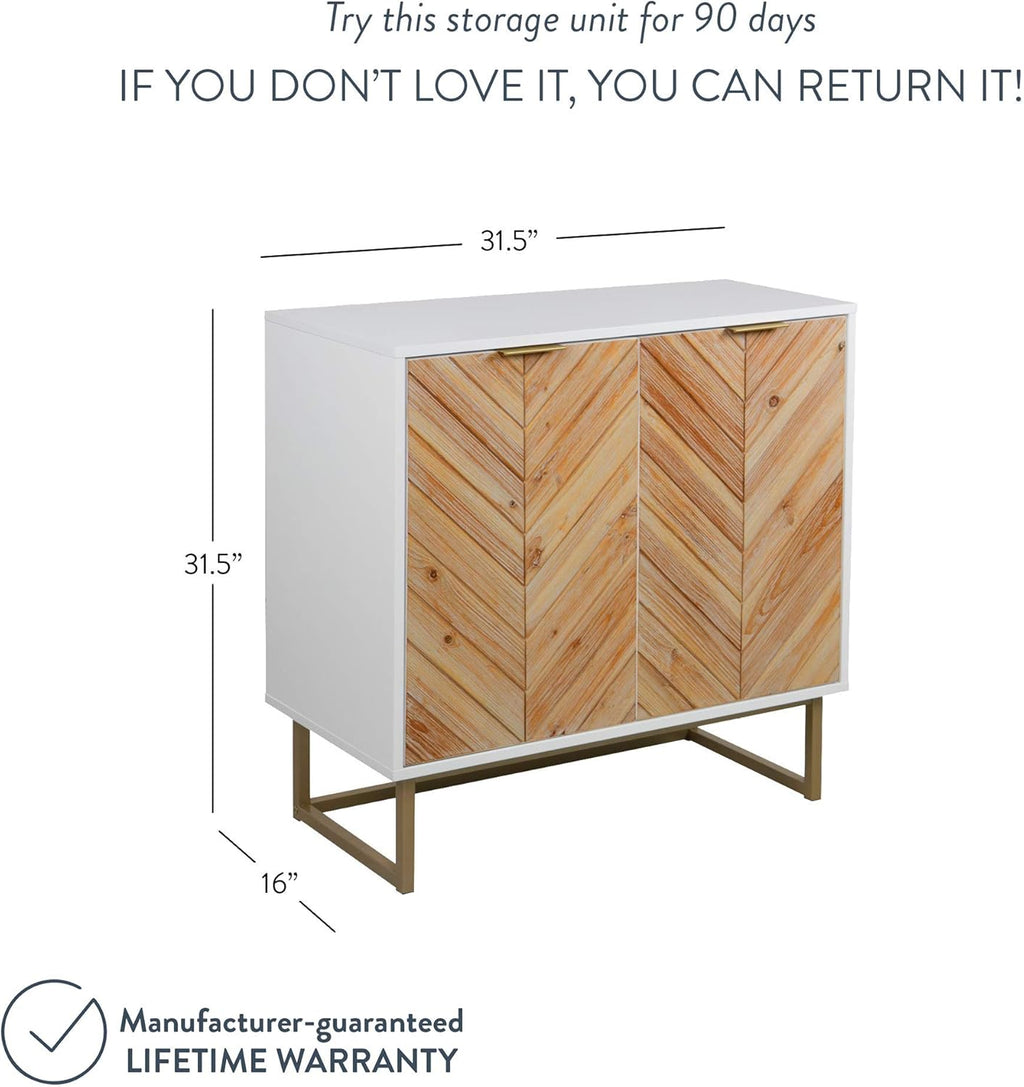 White Free Standing Accent Cabinet with Doors M968