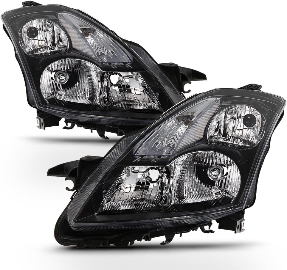Black Halogen Headlights Driver + Passenger Side Q523833