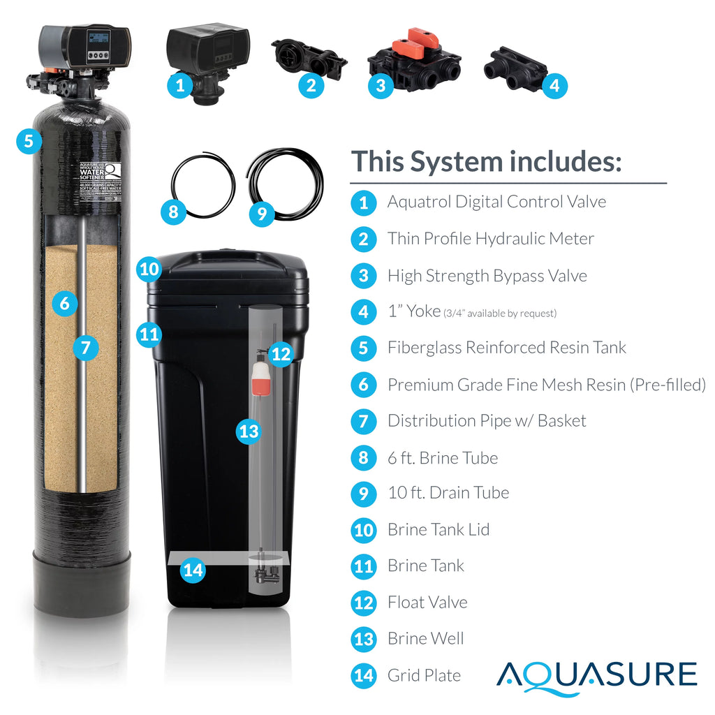 64,000 Grains Water Softener with Digital Head and Fine Mesh Resin K92044