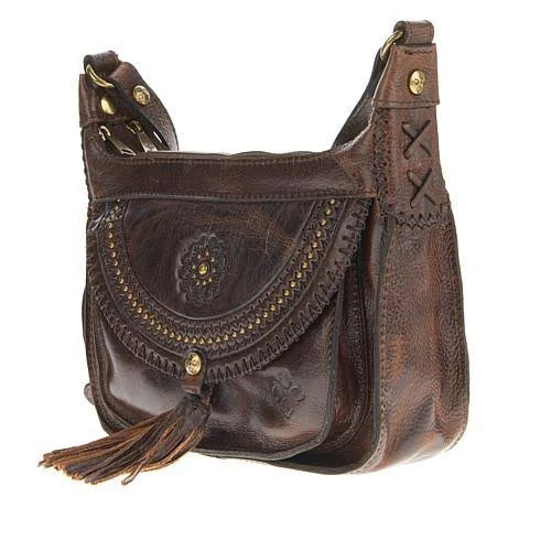 Distressed Leather Crossbody R6116