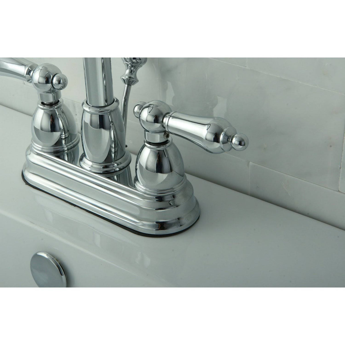 Two Handle Centerset Lavatory Faucet with Pop-Up Polished Brass A64766