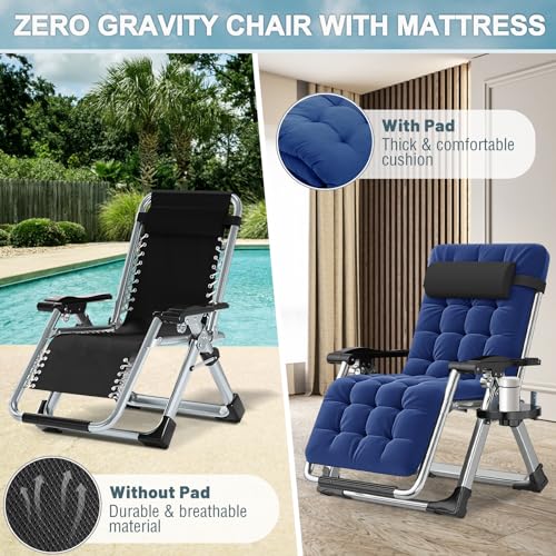 Zero Gravity Folding Lounge Chair with Removable Cushion O135025