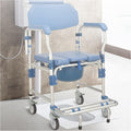 Rolling Showerchair with Built-in Toilet, 4 Wheel Brakes S583