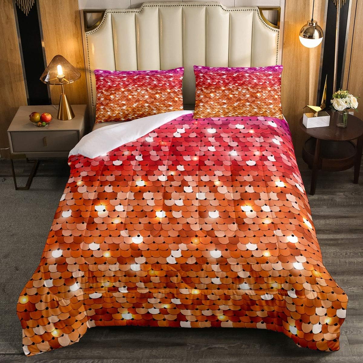 Queen Size Brown Wooden Comforter Set G29441
