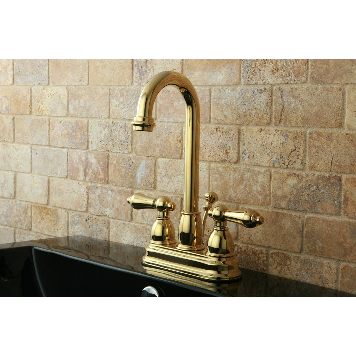 Two Handle Centerset Lavatory Faucet with Pop-Up Polished Brass A64766
