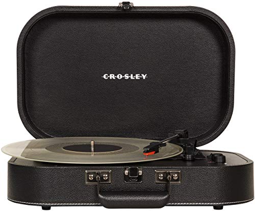 Black 3-Speed Belt-Driven Suitcase Vinyl Record Player Turntable G811