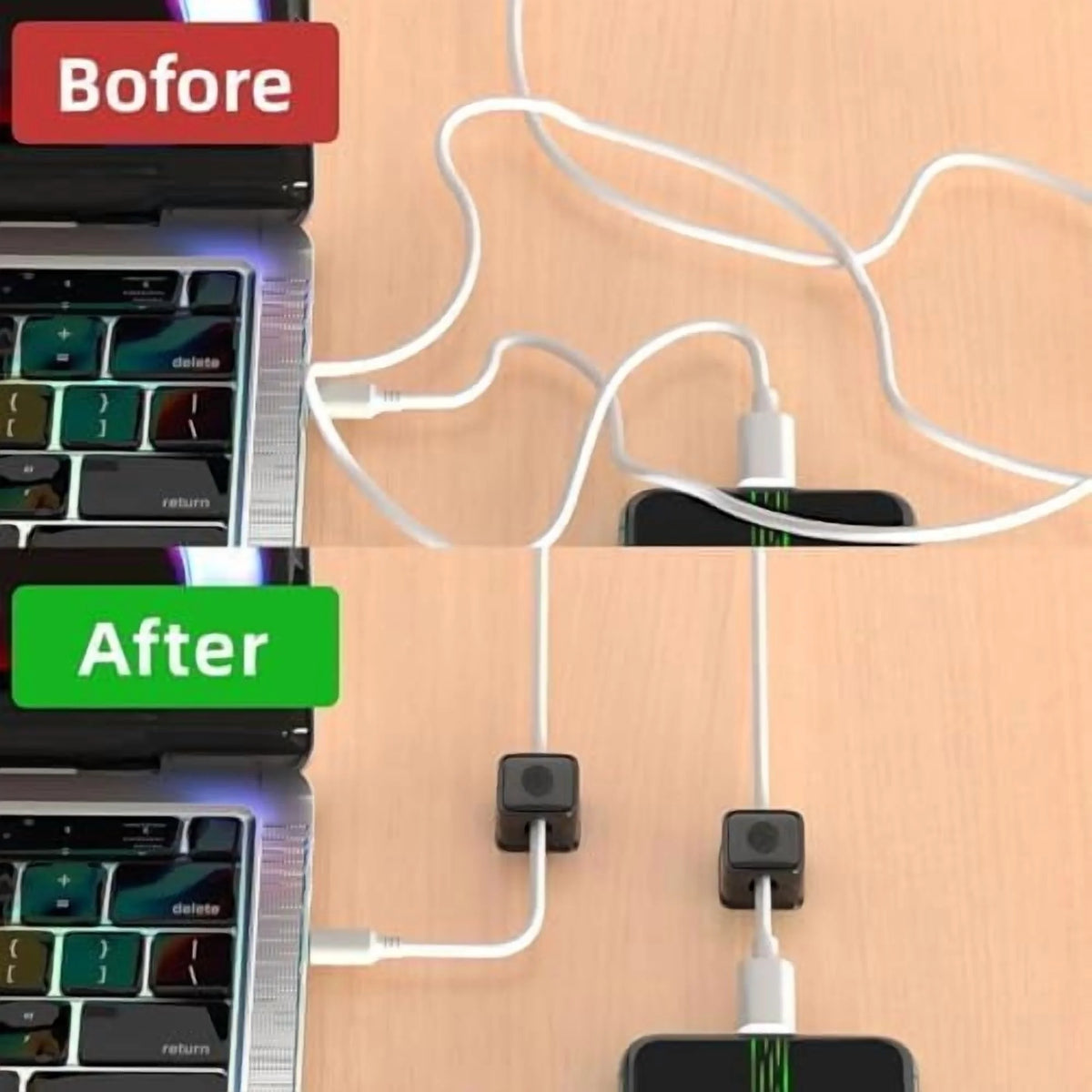 12 Pack Black Self Adhesive Magnetic Cable Clips Cord Organizer B7144