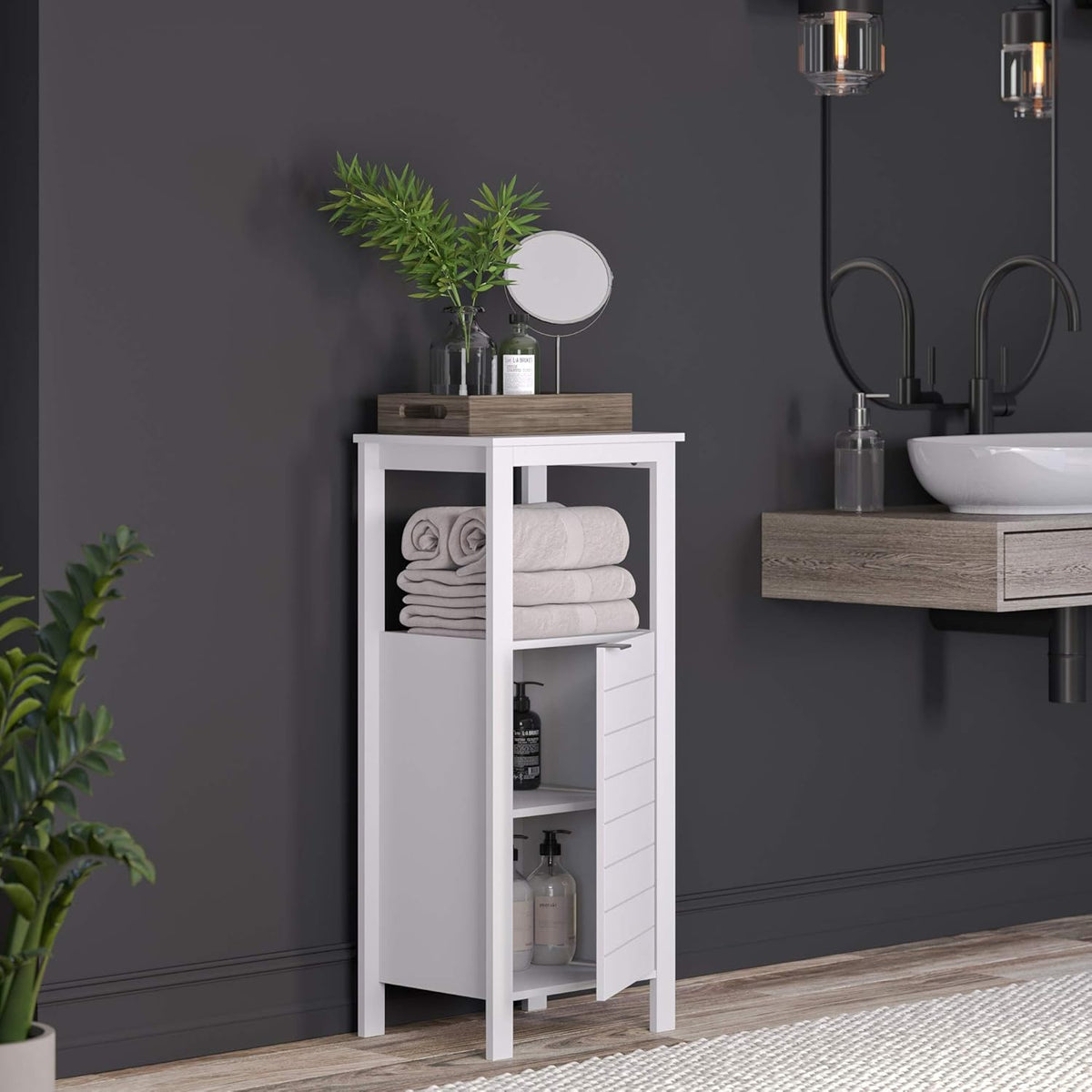 White Single Door Floor Cabinet H6174