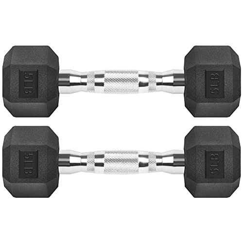 Rubber Coated Cast Iron Hex Dumbbell Free Weights T855