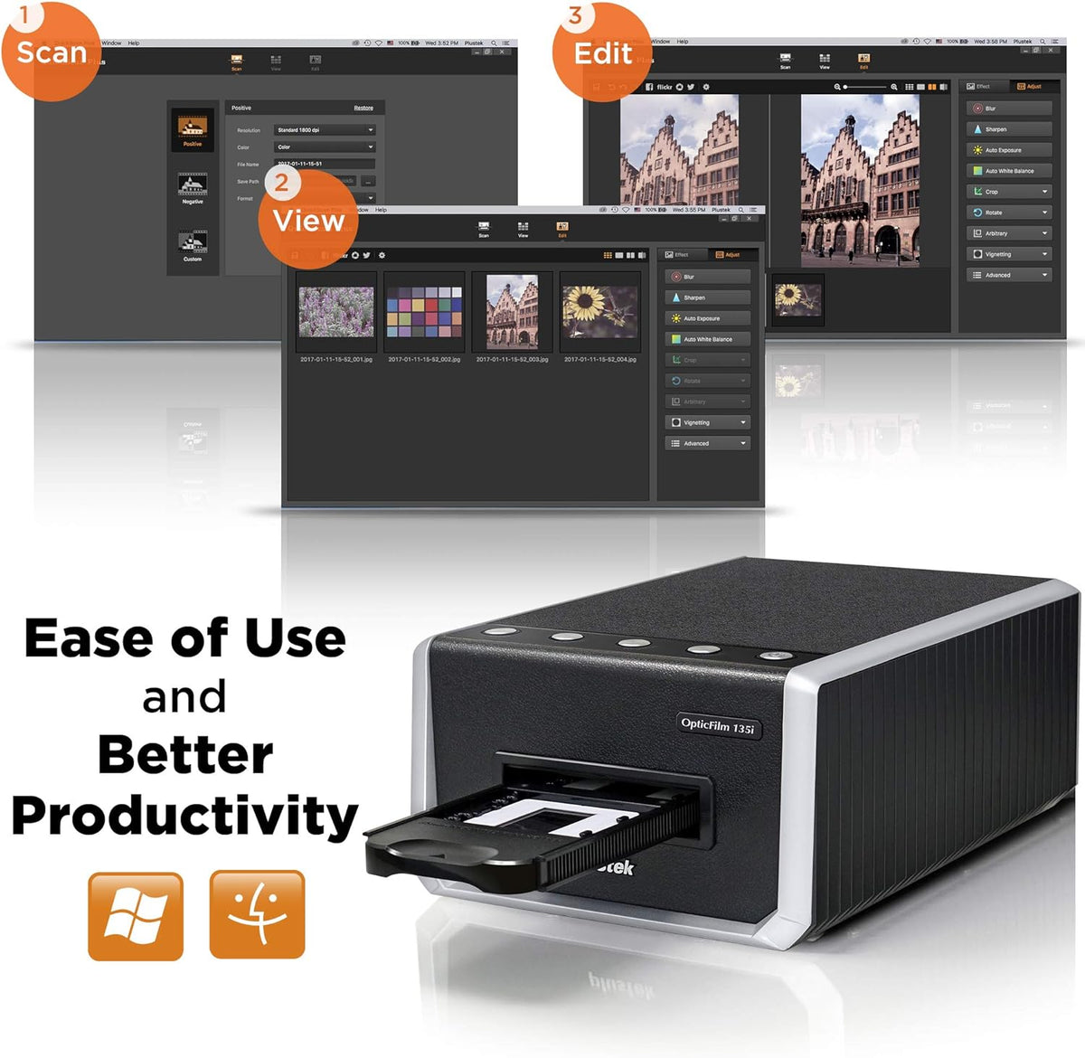 Automatic 35mm Film & Slide Scanner with 7200 dpi Resolution I827046