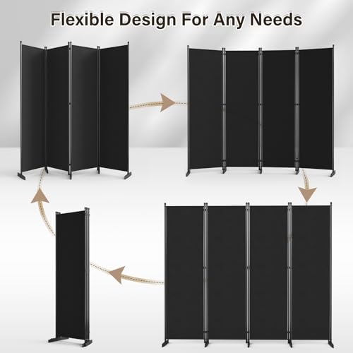Black 4 Panel Room Divider F6970