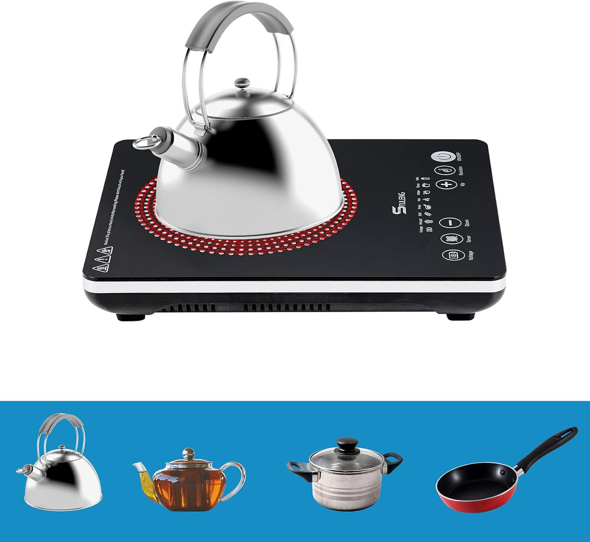 Portable 1300W Infrared Single Burner Cooktop Z943052