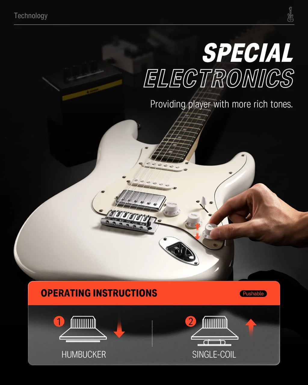White 39" Electric Guitar A533