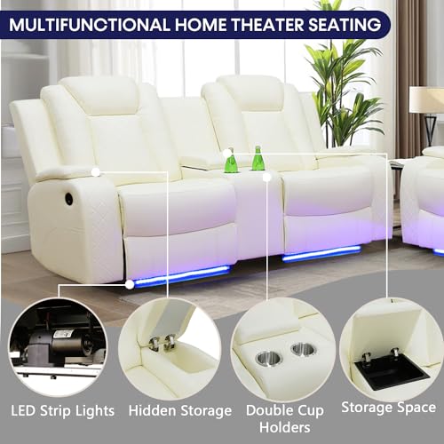 Black 3 Piece Leather Power Reclining Sofa Set L8220