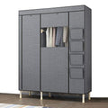 Non-Woven Fabric Clothes Closet with Zipper Steel Pipe Wardrobe Storage See Through Window Fabric Cabinet 130x50x190cm E435