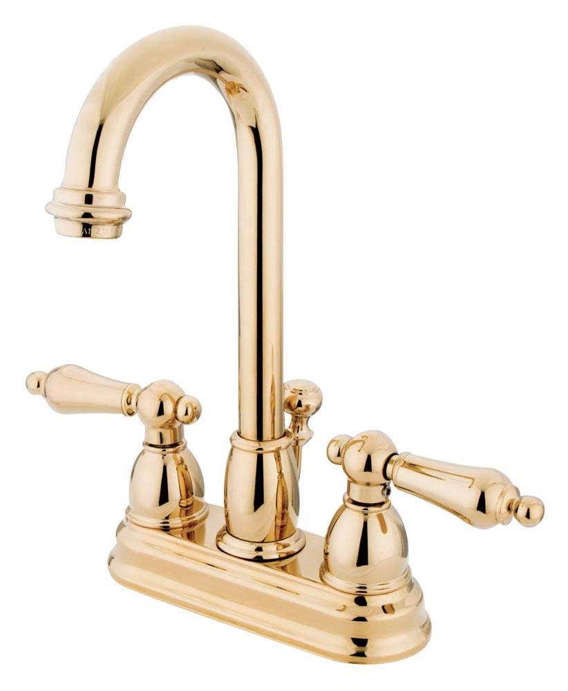 Two Handle Centerset Lavatory Faucet with Pop-Up Polished Brass A64766