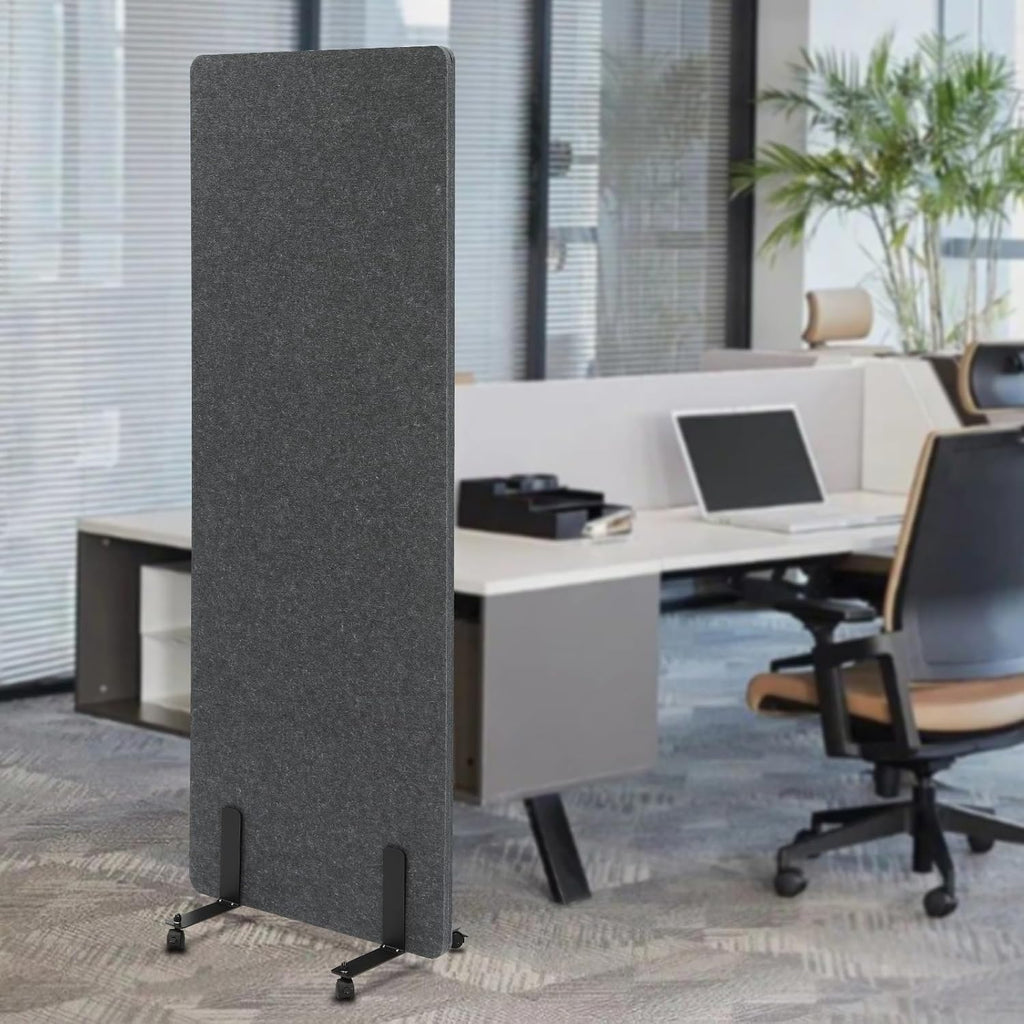 Dark Gray Freestanding Acoustic Room Divider Panel Q929916