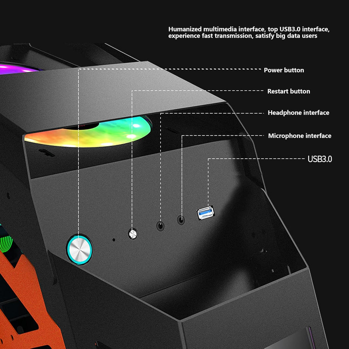 M-ATX PC Case with Tempered Glass A40083