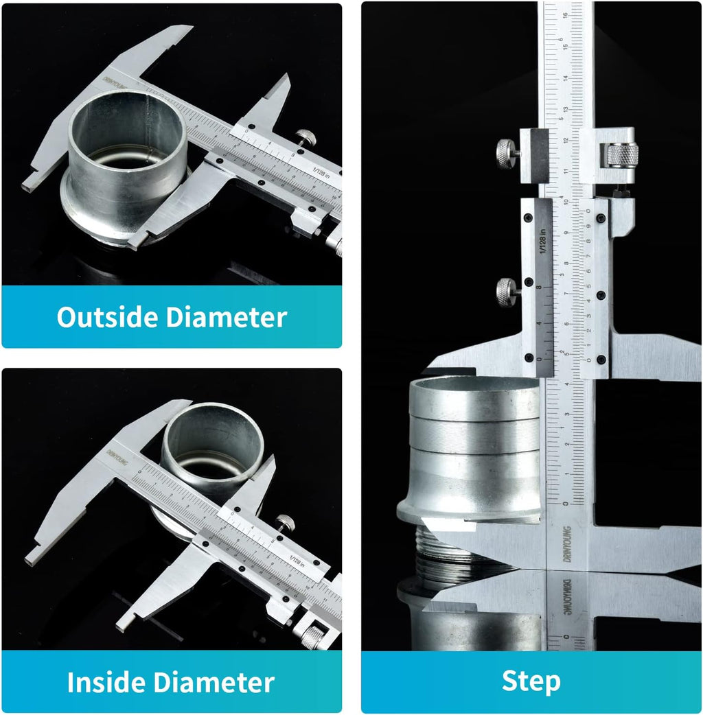 All-Metal Vernier Caliper Inch/Metric 0-12/0-300mm Range H140