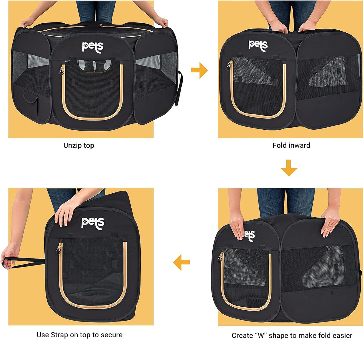 Portable Foldable Pet Playpen with Carrying Bag G279309