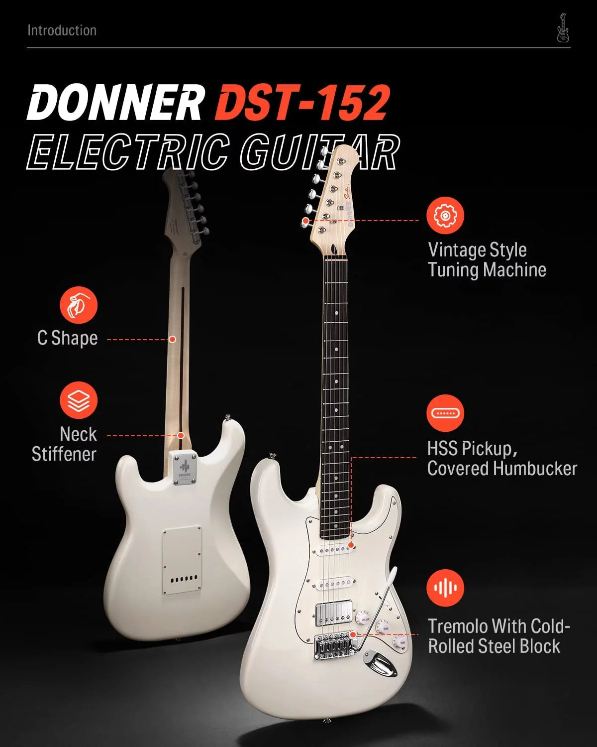 White 39" Electric Guitar A533