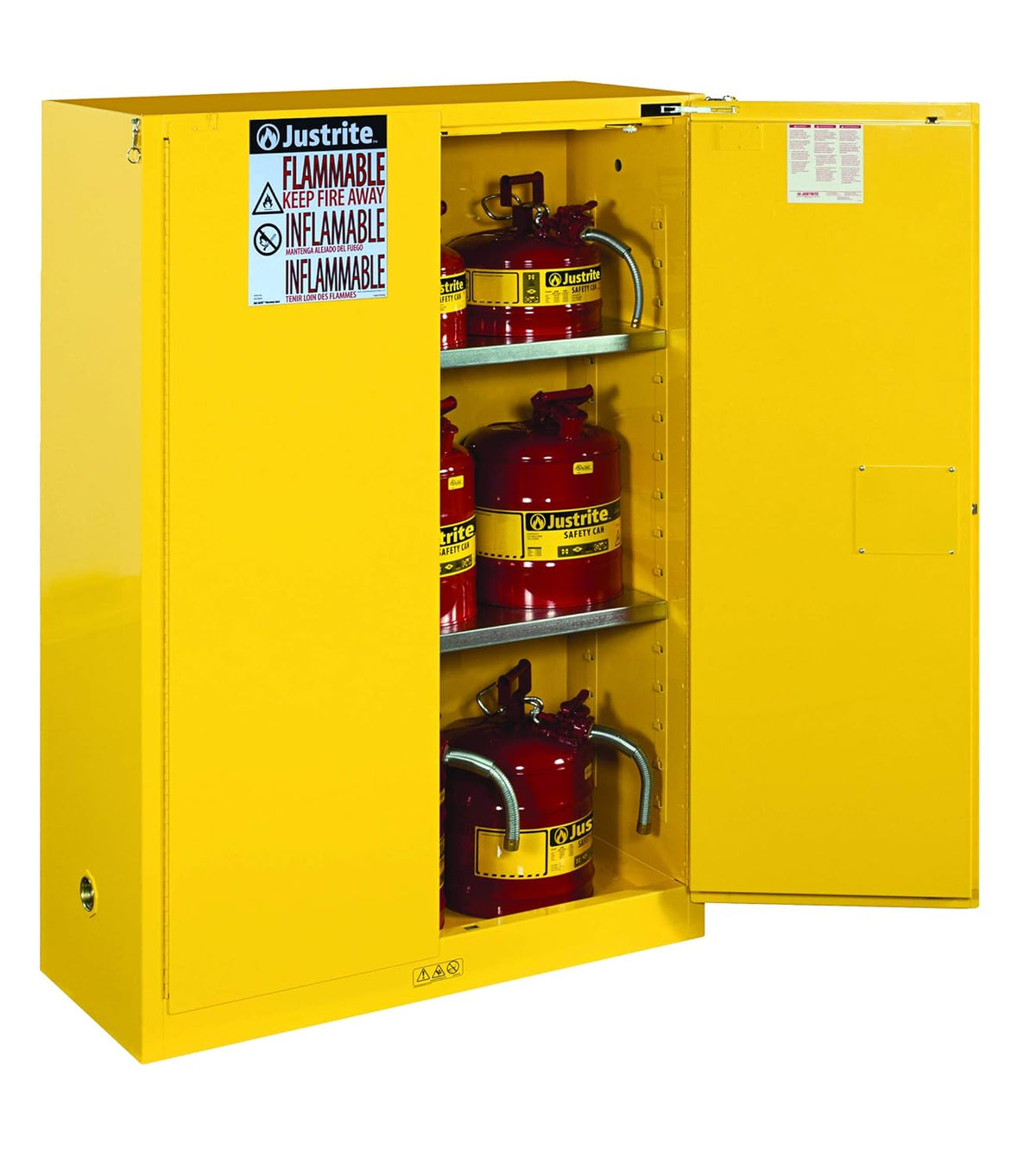 2 Door Self Closing Flammable Safety Cabinet, 45 gal T933