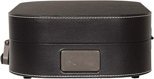 Black 3-Speed Belt-Driven Suitcase Vinyl Record Player Turntable G811