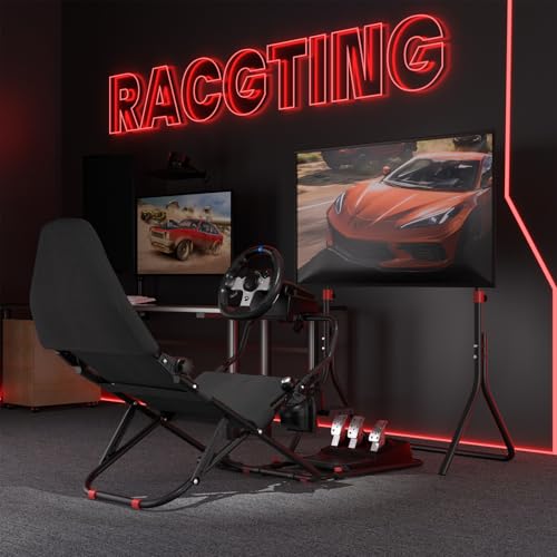 Racing Simulator Cockpit with TV Monitor Stand Z4827
