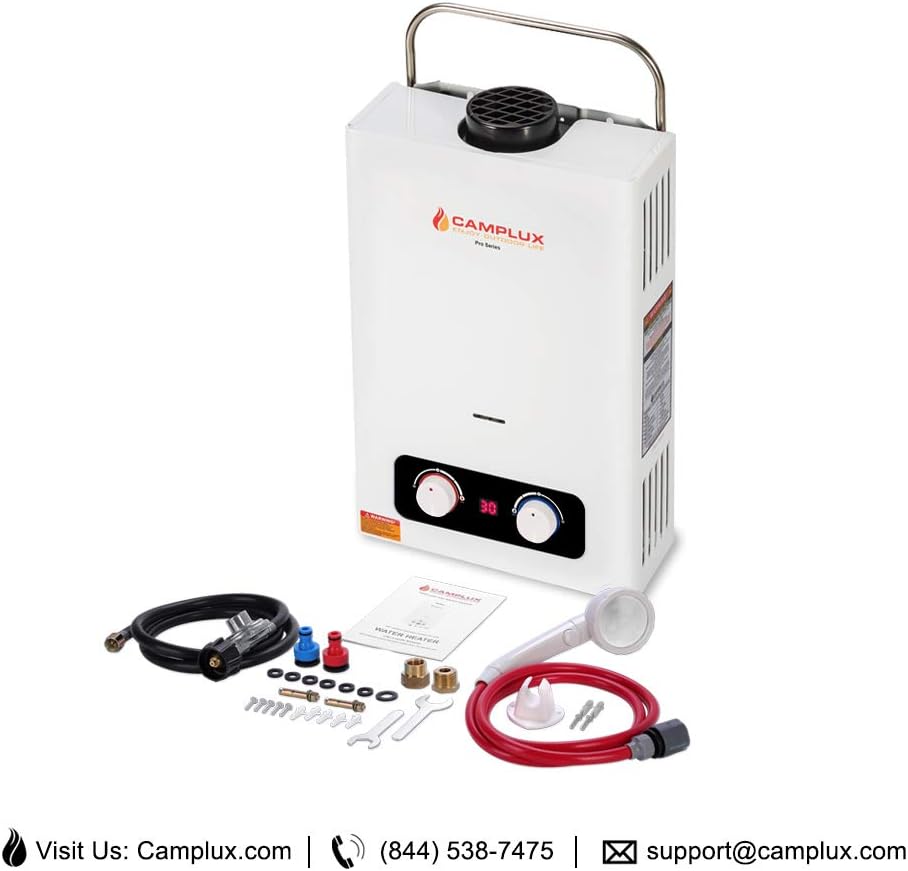 1.58 GPM Tankless Propane Water Heater with Portable Handle, White G3539