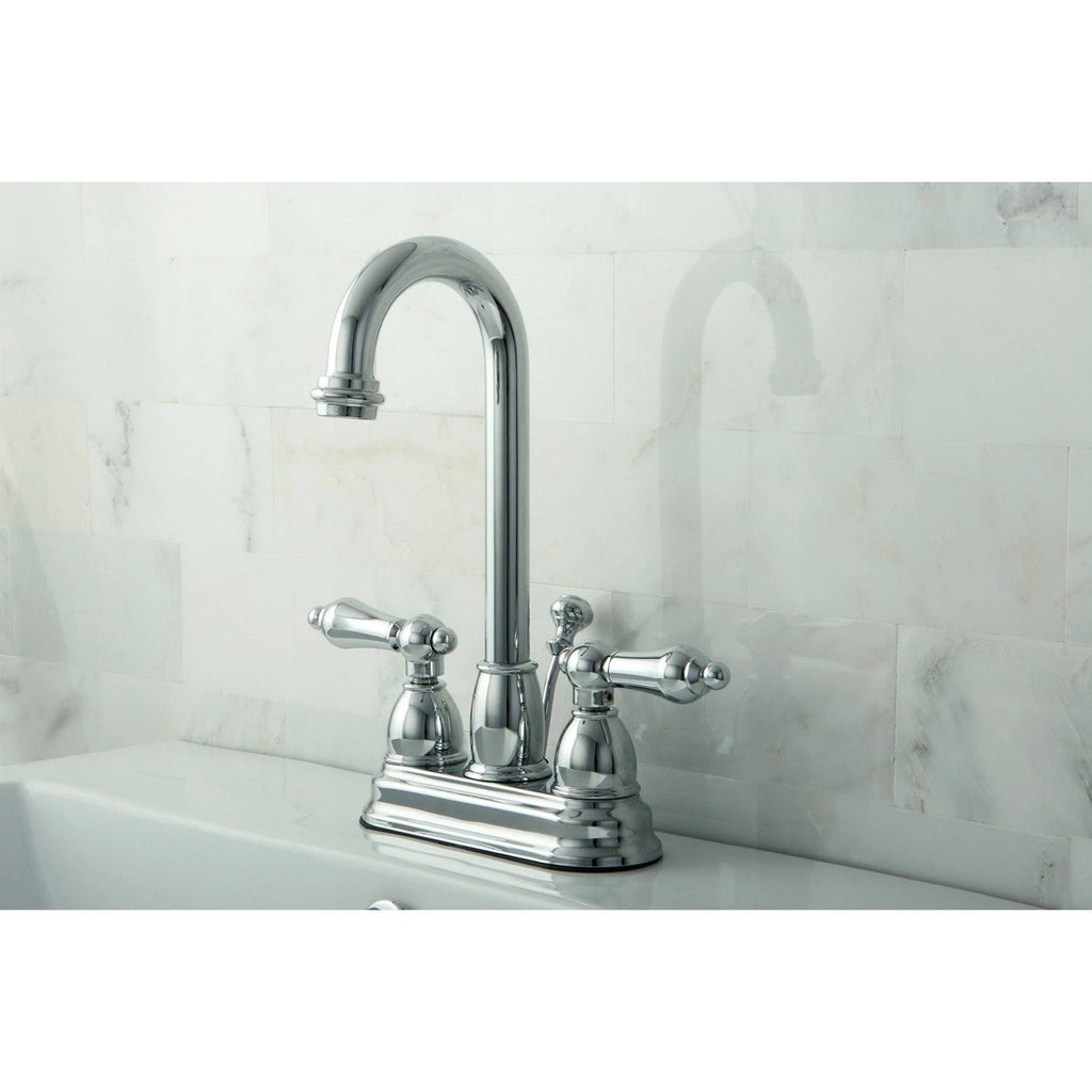 Two Handle Centerset Lavatory Faucet with Pop-Up Polished Brass A64766