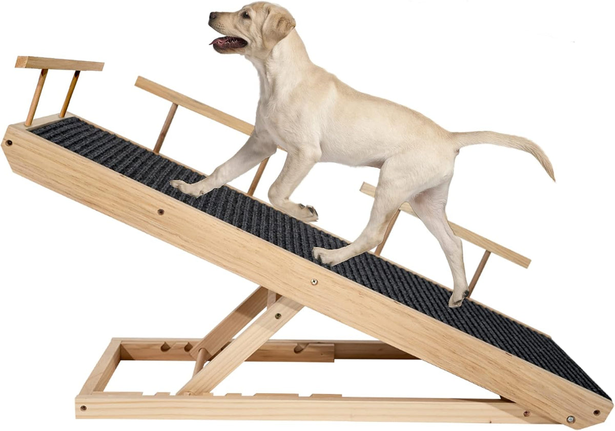 Adjustable Pet Ramp with Non Slip Traction Mat and Safety Side Rails C984